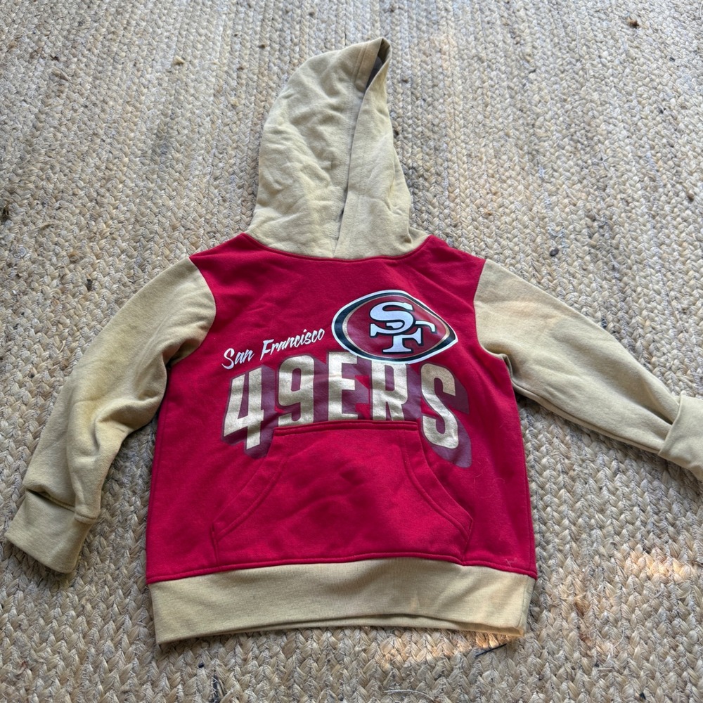 NFL Team Apparel San Francisco 49ers Toddler Hoodie Red Gold Size 3T Sweatshirt
